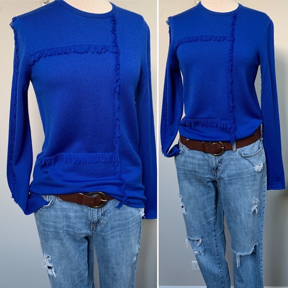 MSGM Fleece Wool Fringe Knit Sweater - Picture 2 of 10